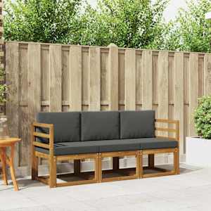 Zunanja garnitura za sedenje 3 pcs Naravna in antracitna