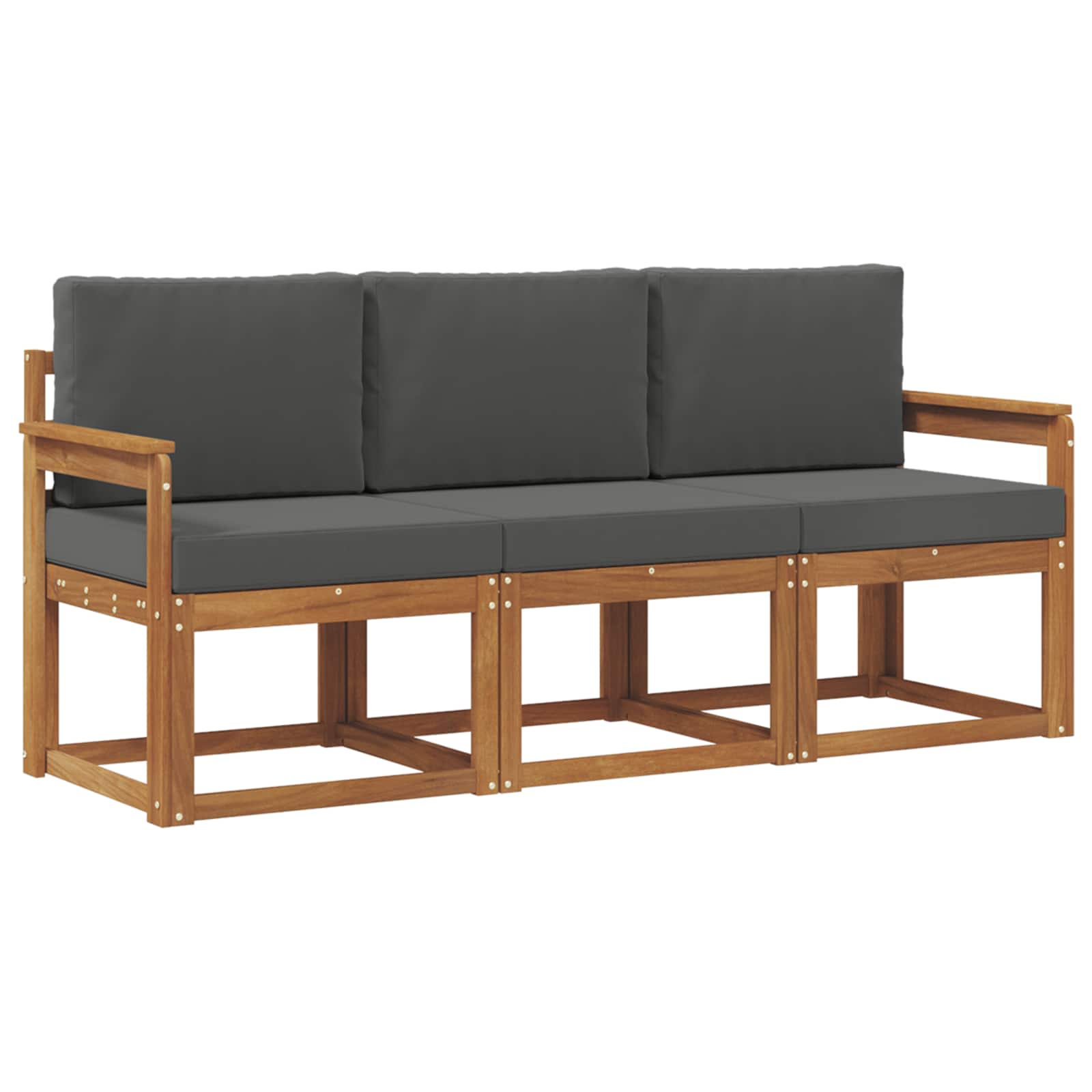 Zunanja garnitura za sedenje 3 pcs Naravna in antracitna - slika 2