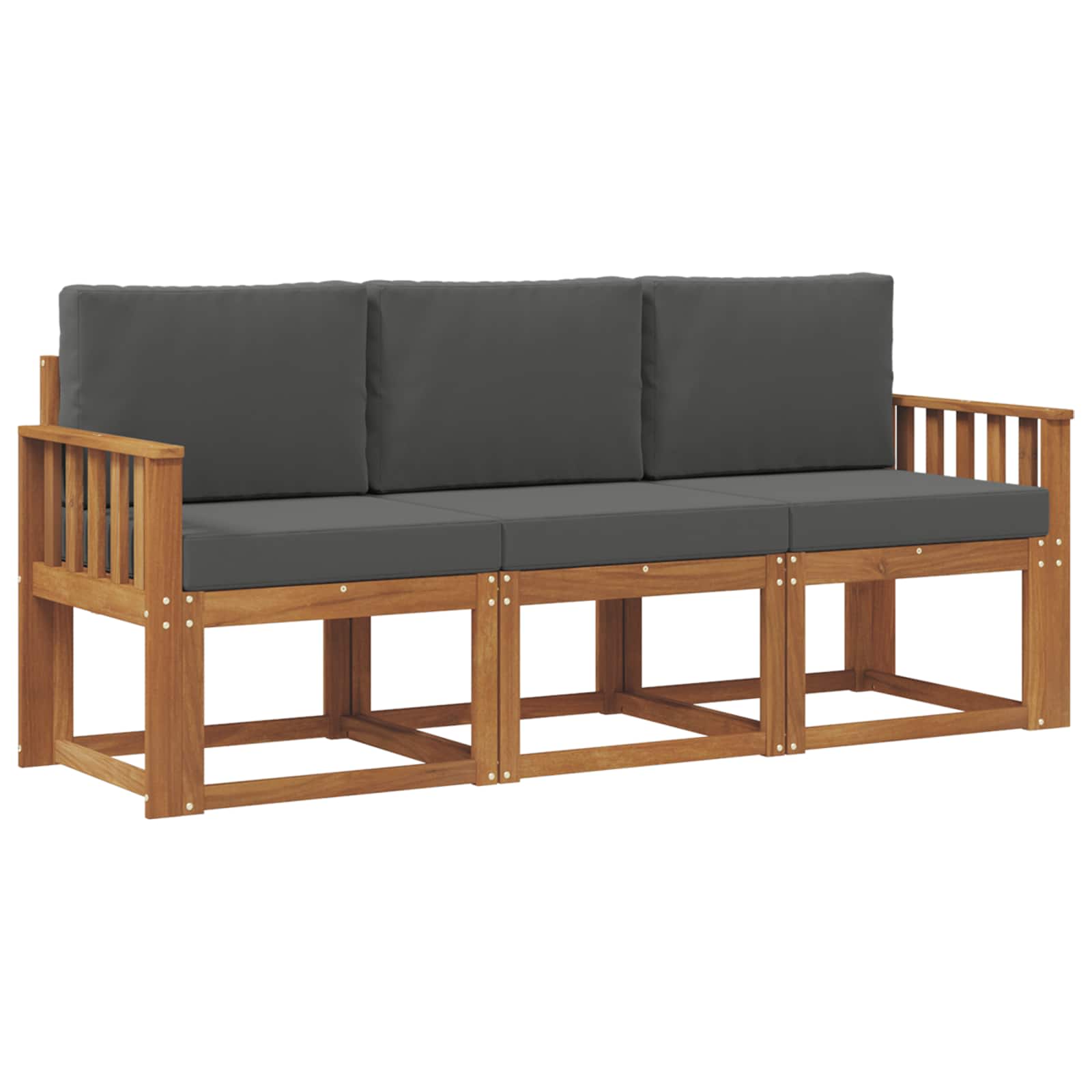 Zunanja garnitura za sedenje 3 pcs Naravna in antracitna - slika 2