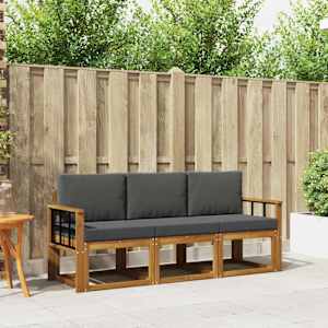 Zunanja garnitura za sedenje 3 pcs Naravna in antracitna