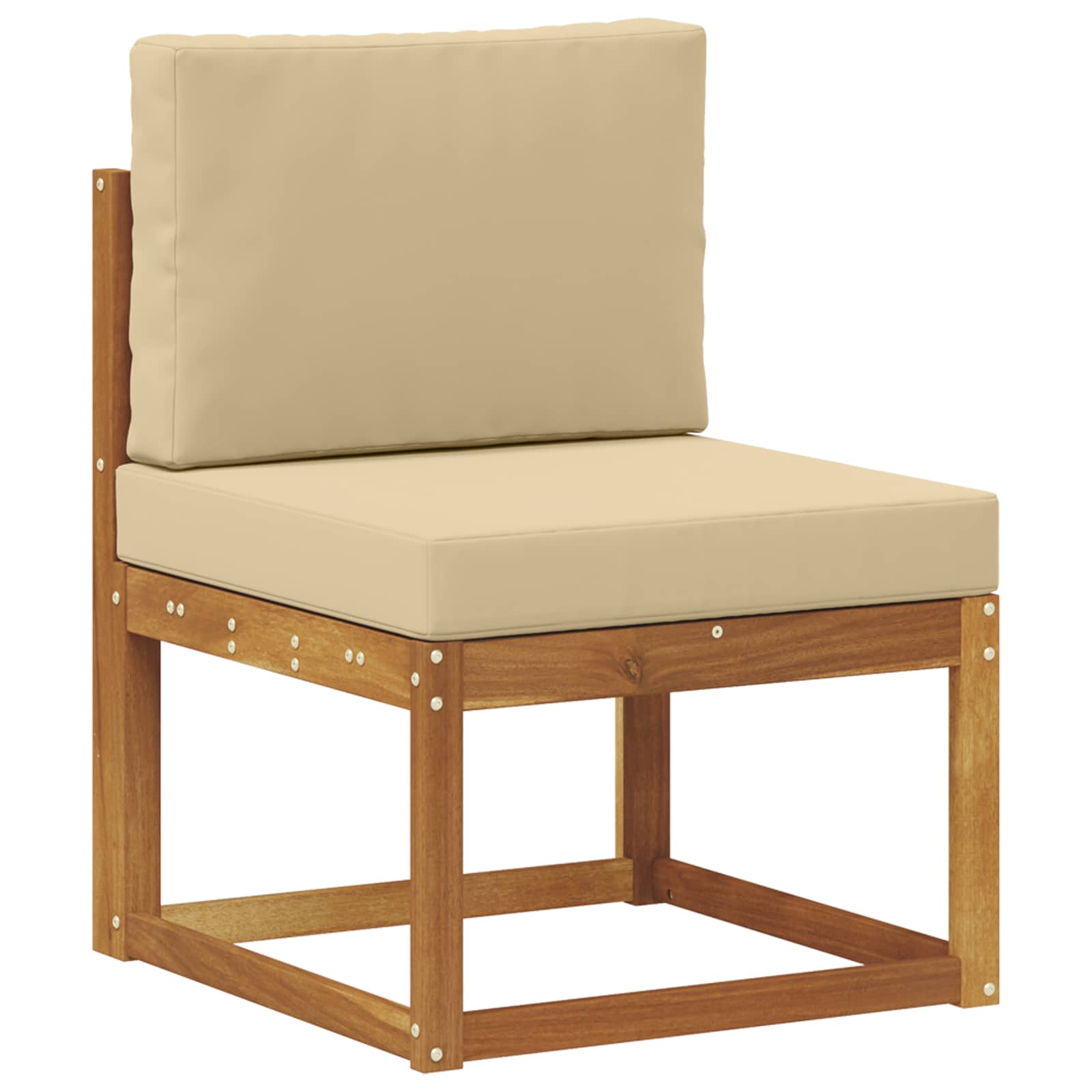 vidaXL Outdoor-Sofagarnitur mit Kissen 3 pcs Natur und Beige – Bild 3