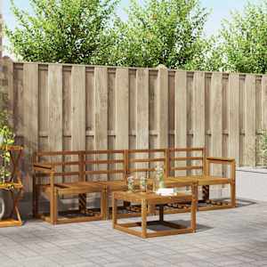 Zunanja garnitura za sedenje 5 pcs Naravna Masiven les akacije