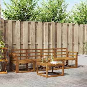 Zunanja garnitura za sedenje 5 pcs Naravna Masiven les akacije