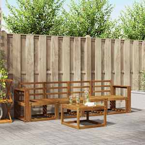 Zunanja garnitura za sedenje 5 pcs Naravna Masiven les akacije