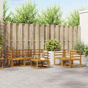 Zunanja garnitura za sedenje 6 pcs Naravna Masiven les akacije