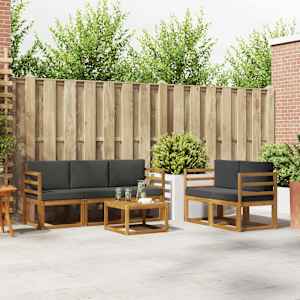 Zunanja garnitura za sedenje z blazino Naravna in antracitna