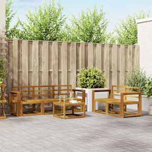 Zunanja garnitura za sedenje 6 pcs Naravna Masiven les akacije