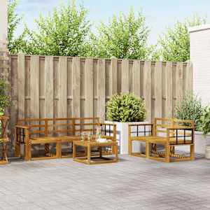 Zunanja garnitura za sedenje 6 pcs Naravna Masiven les akacije