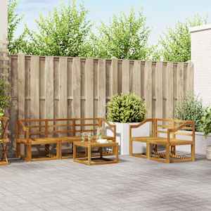 Zunanja garnitura za sedenje 6 pcs Naravna Masiven les akacije