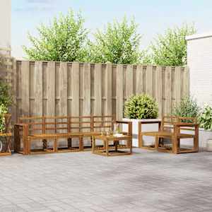 Zunanja garnitura za sedenje 7 pcs Naravna Masiven les akacije