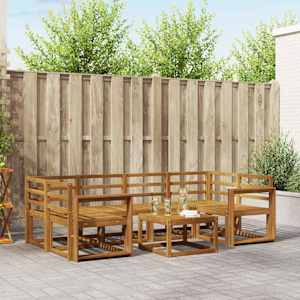 Zunanja garnitura za sedenje 7 pcs Naravna Masiven les akacije