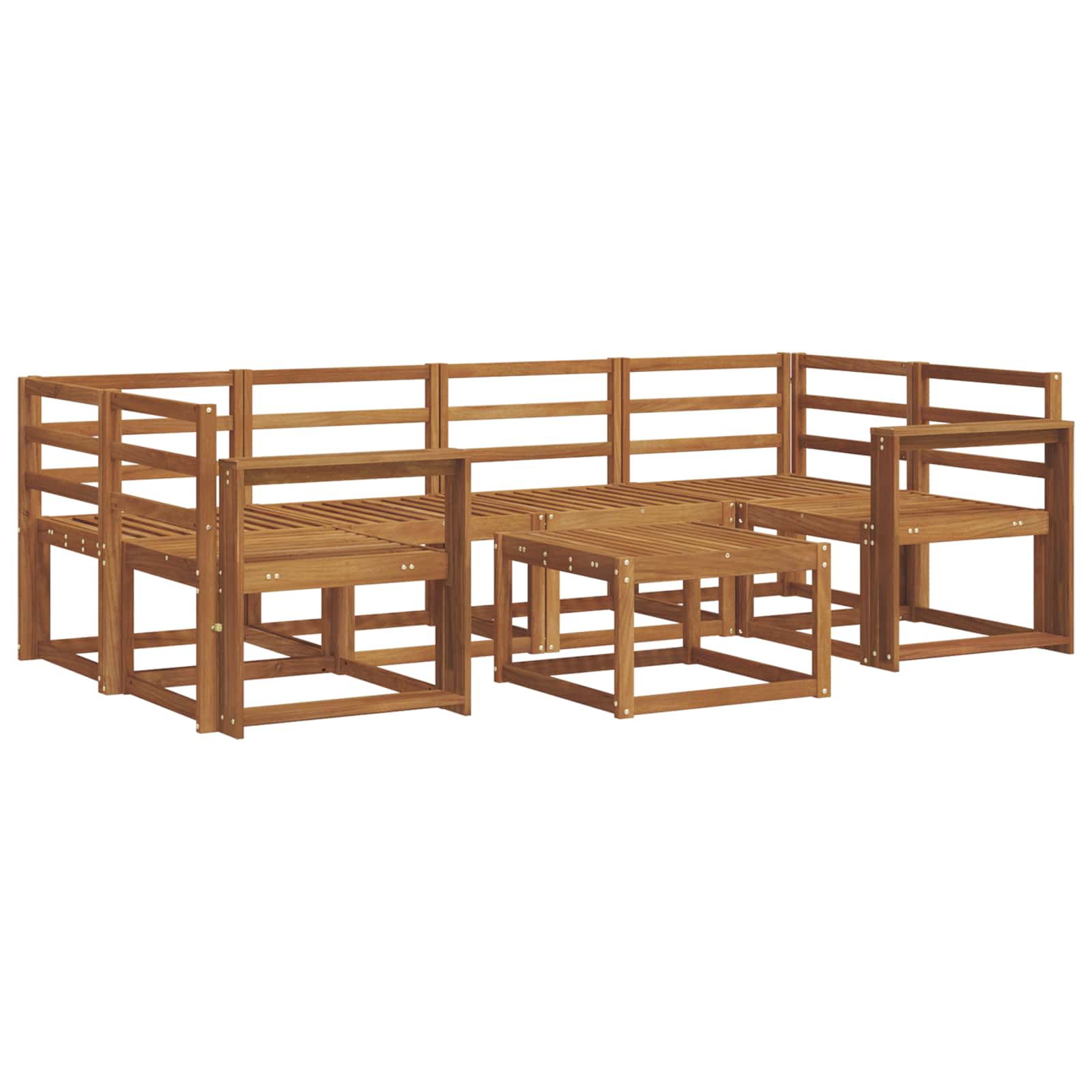 Buiten bankenset 7 pcs Naturel Massief Acaciahout image 2