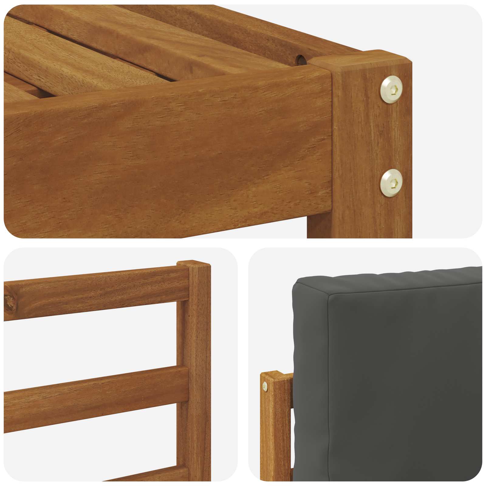 Zunanja garnitura za sedenje 8 pcs Naravna in antracitna - slika 6