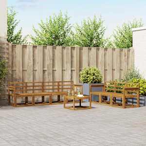 Zunanja garnitura za sedenje 8 pcs Naravna Masiven les akacije