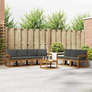 Zunanja garnitura za sedenje 8 pcs Naravna in antracitna