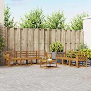 Zunanja garnitura za sedenje 8 pcs Naravna Masiven les akacije