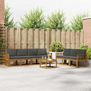 Zunanja garnitura za sedenje 8 pcs Naravna in antracitna