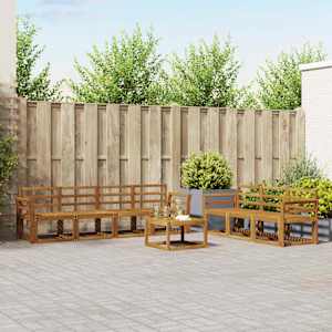 Zunanja garnitura za sedenje 8 pcs Naravna Masiven les akacije