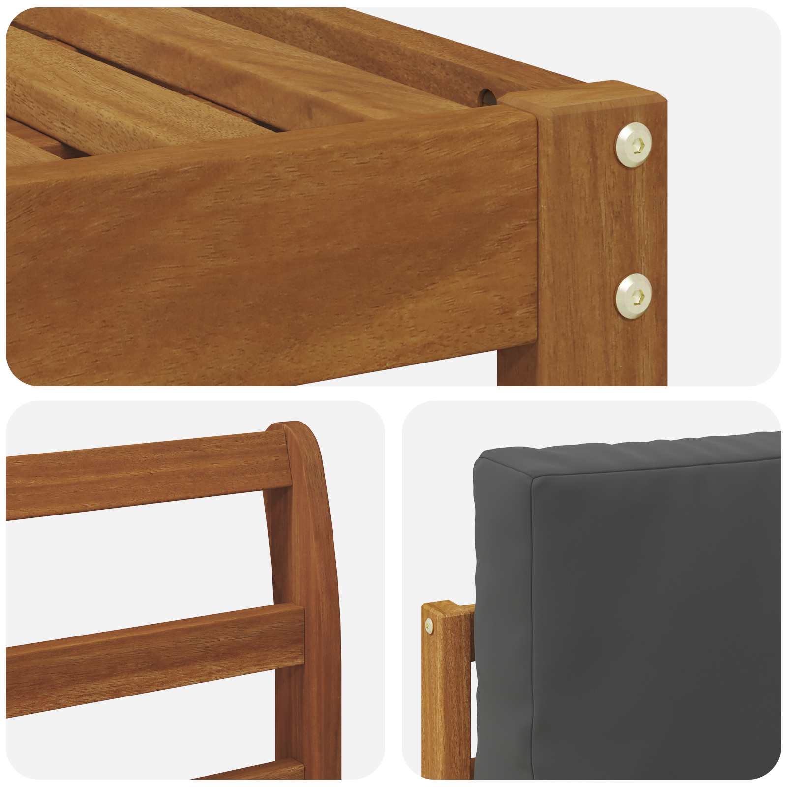 Zunanja garnitura za sedenje 8 pcs Naravna in antracitna - slika 6