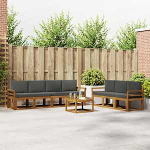 Zunanja garnitura za sedenje 8 pcs Naravna in antracitna