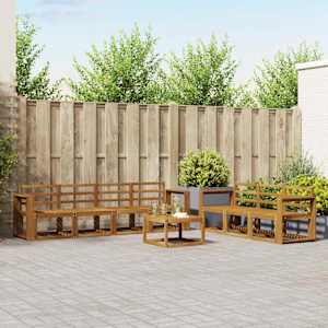 Zunanja garnitura za sedenje 8 pcs Naravna Masiven les akacije