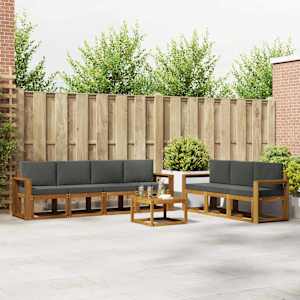 Zunanja garnitura za sedenje 8 pcs Naravna in antracitna