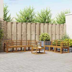 Zunanja garnitura za sedenje 8 pcs Naravna Masiven les akacije