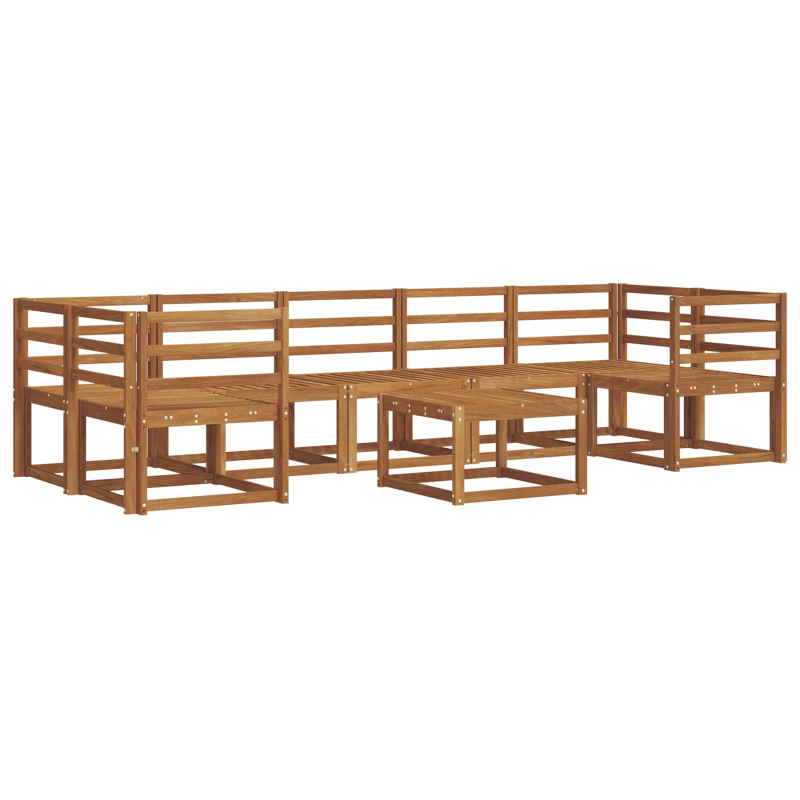 Zunanja garnitura za sedenje 8 pcs Naravna Masiven les akacije - slika 2