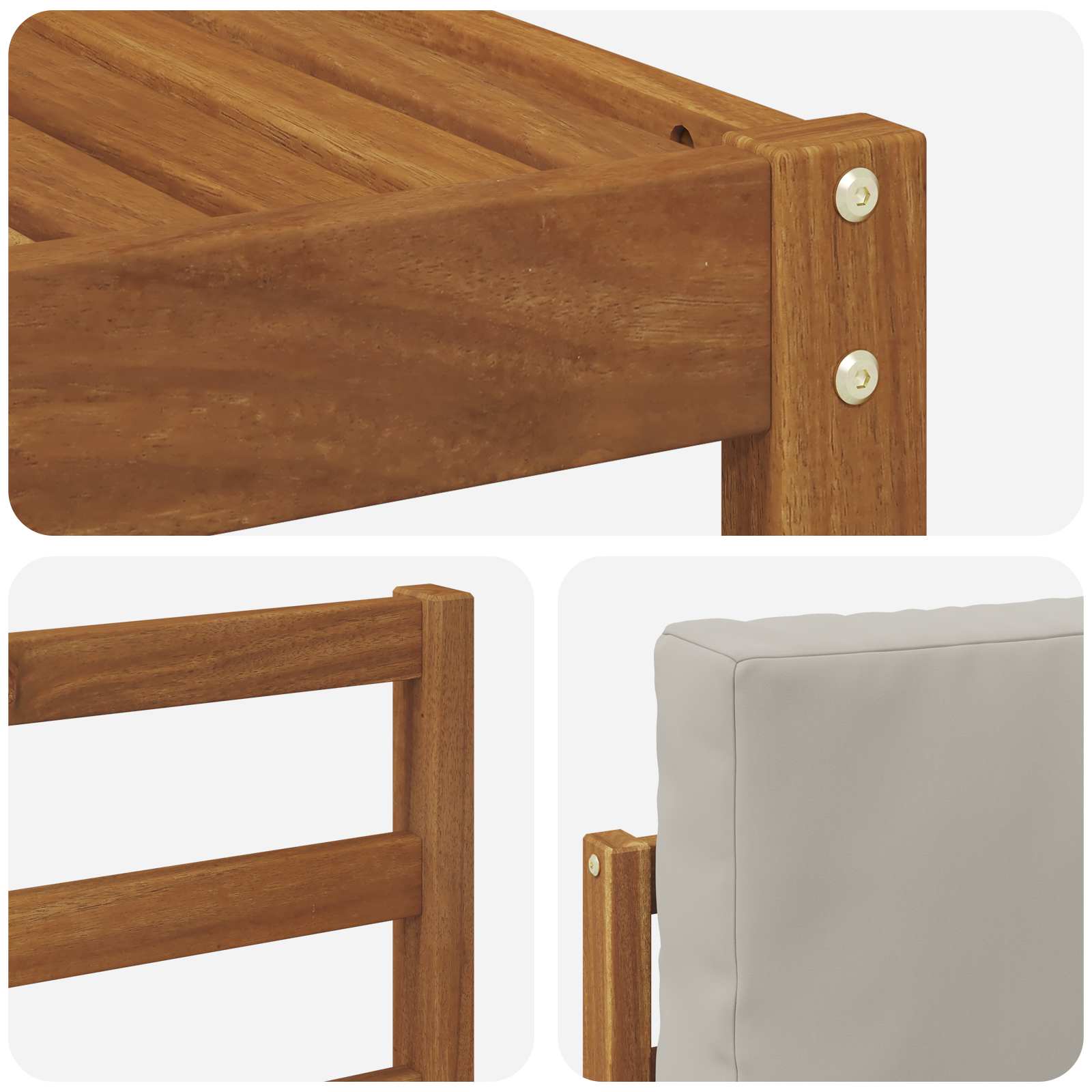 vidaXL Outdoor-Sofagarnitur mit Kissen 8 pcs Natürlich und Hellgrau – Bild 7