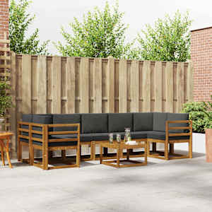 Zunanja garnitura za sedenje 8 pcs Naravna in antracitna