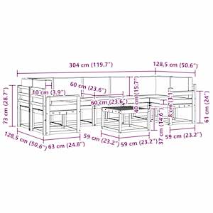 Venkovní pohovková souprava 8 pcs Přírodní a světle šedá - obrázek 10