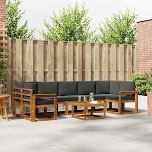 Zunanja garnitura za sedenje 8 pcs Naravna in antracitna