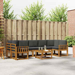 Zunanja garnitura za sedenje 8 pcs Naravna in antracitna