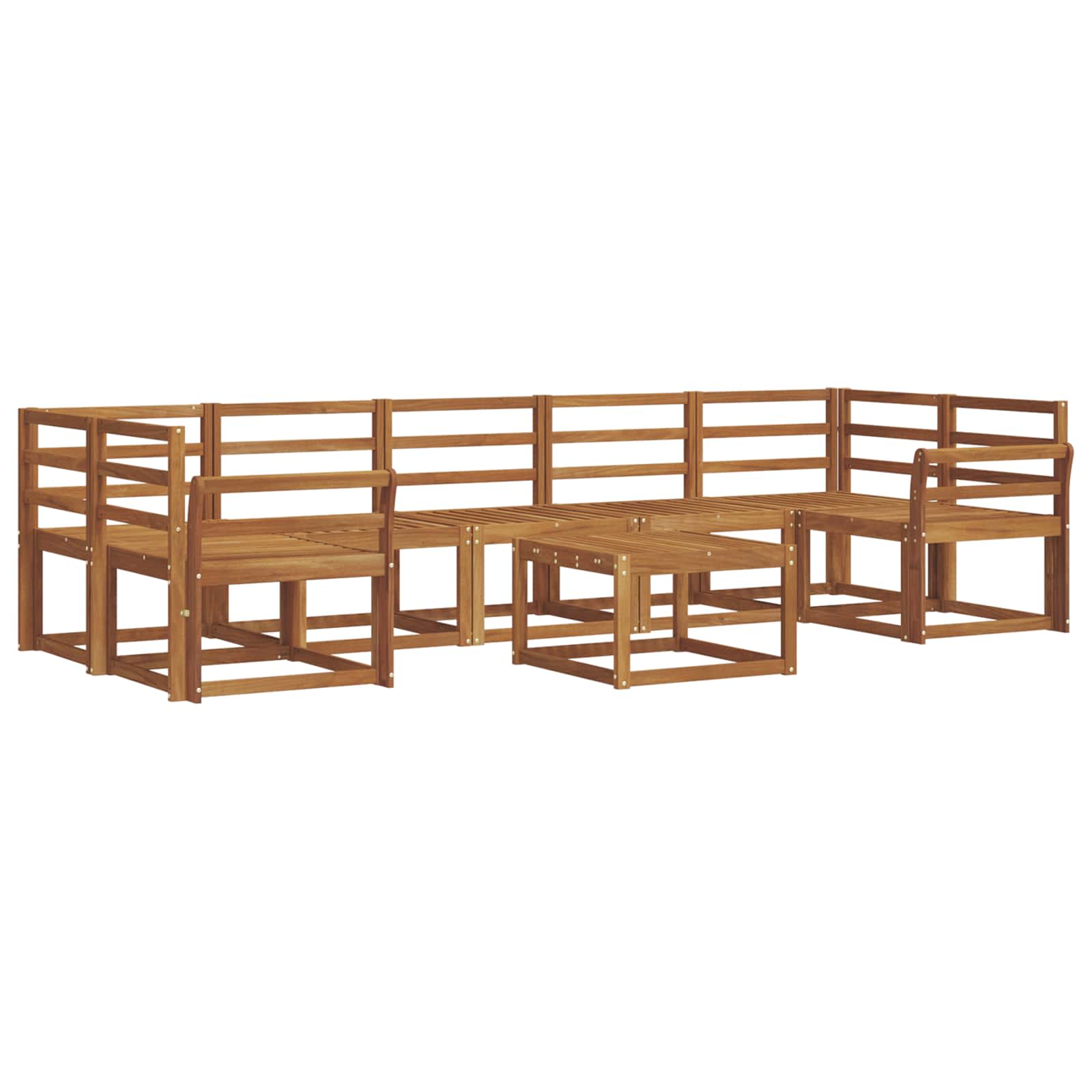 Zunanja garnitura za sedenje 8 pcs Naravna Masiven les akacije - slika 2