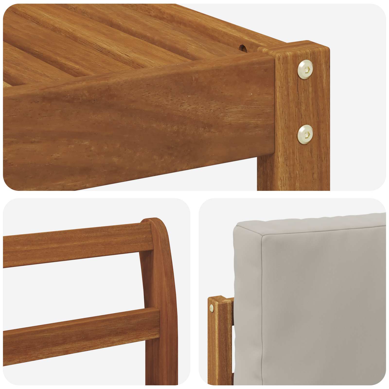 Zunanja garnitura za sedenje 8 pcs Naravna in svetlo siva - slika 7