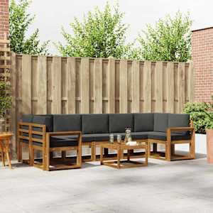 Zunanja garnitura za sedenje 8 pcs Naravna in antracitna