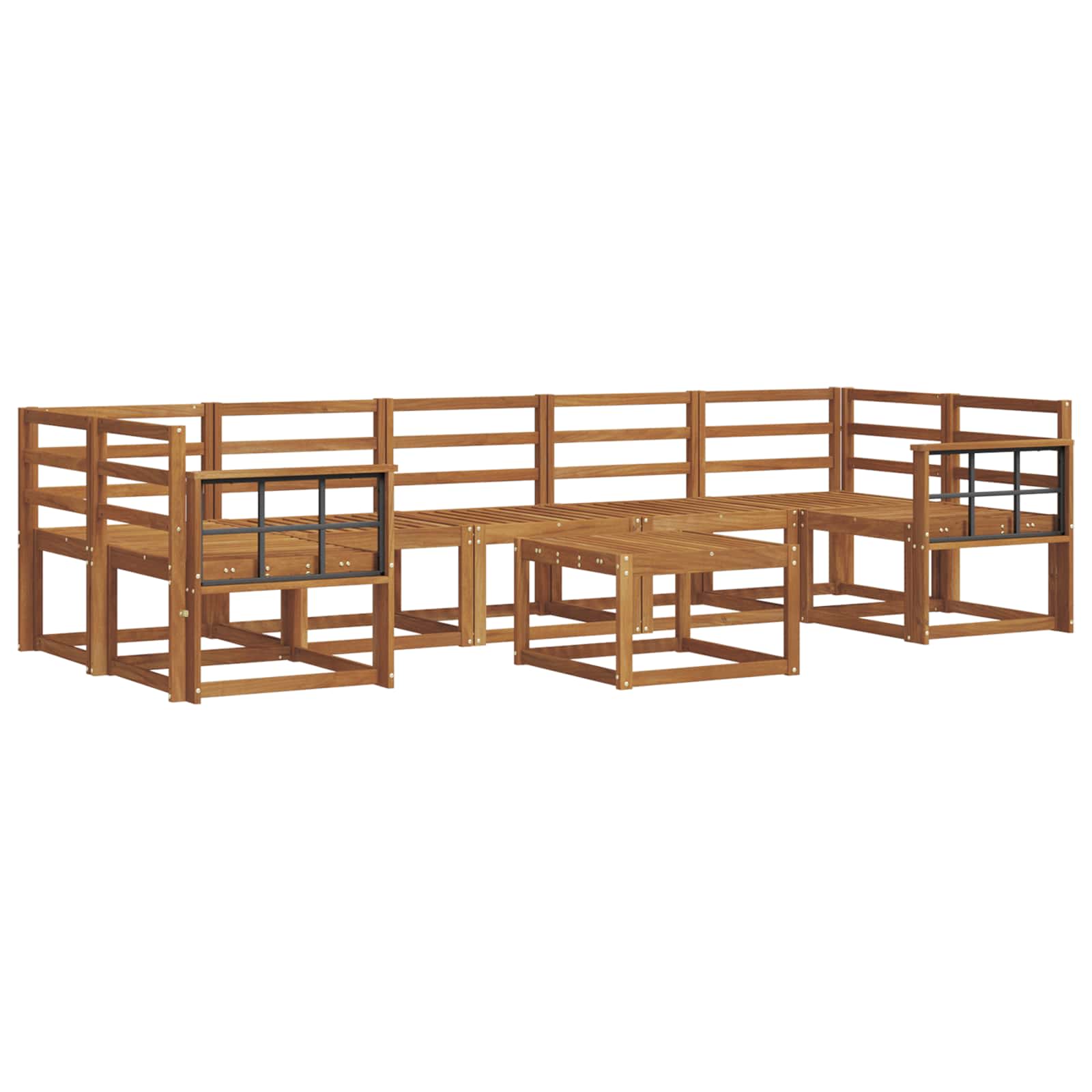 Zunanja garnitura za sedenje 8 pcs Naravna Masiven les akacije - slika 2