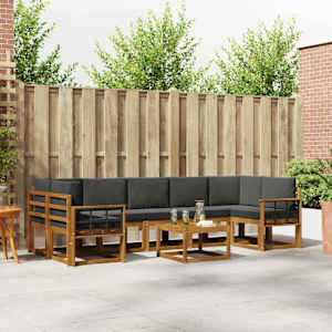 Zunanja garnitura za sedenje 8 pcs Naravna in antracitna