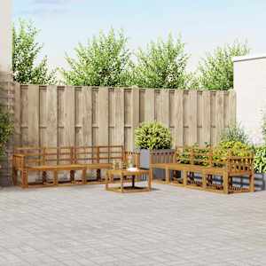 Zunanja garnitura za sedenje 9 pcs Naravna Masiven les akacije