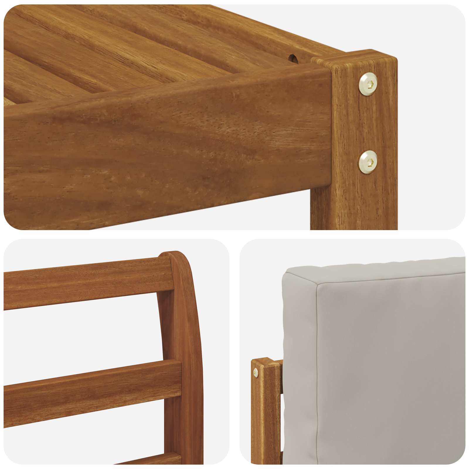 Zunanja garnitura za sedenje 9 pcs Naravna in svetlo siva - slika 6