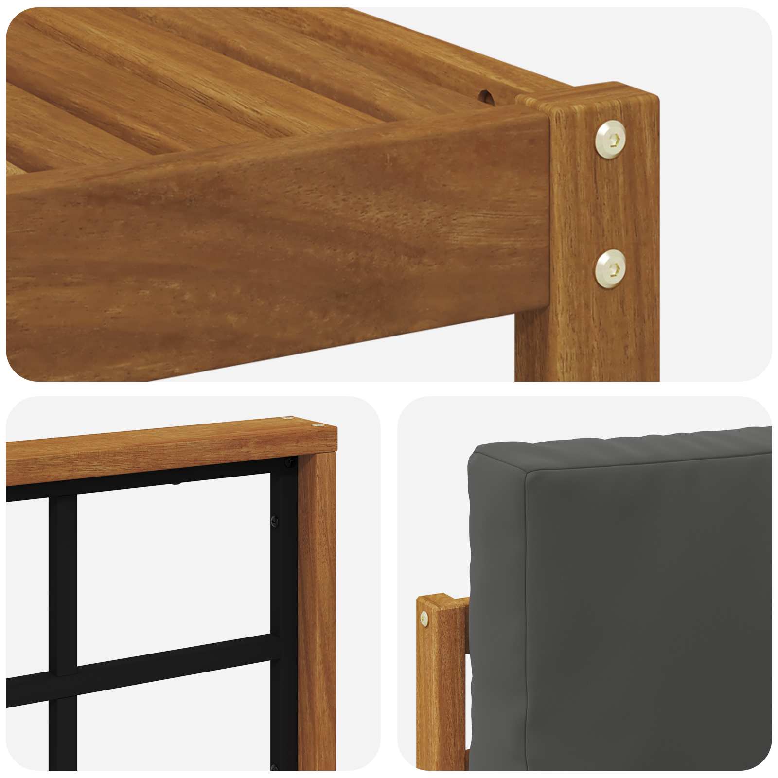 Zunanja garnitura za sedenje 9 pcs Naravna in antracitna - slika 6