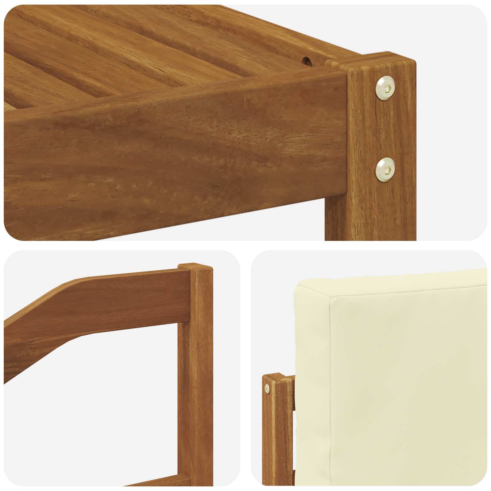 Zunanja garnitura za sedenje z blazino 9 pcs Naravna in smetana - slika 6