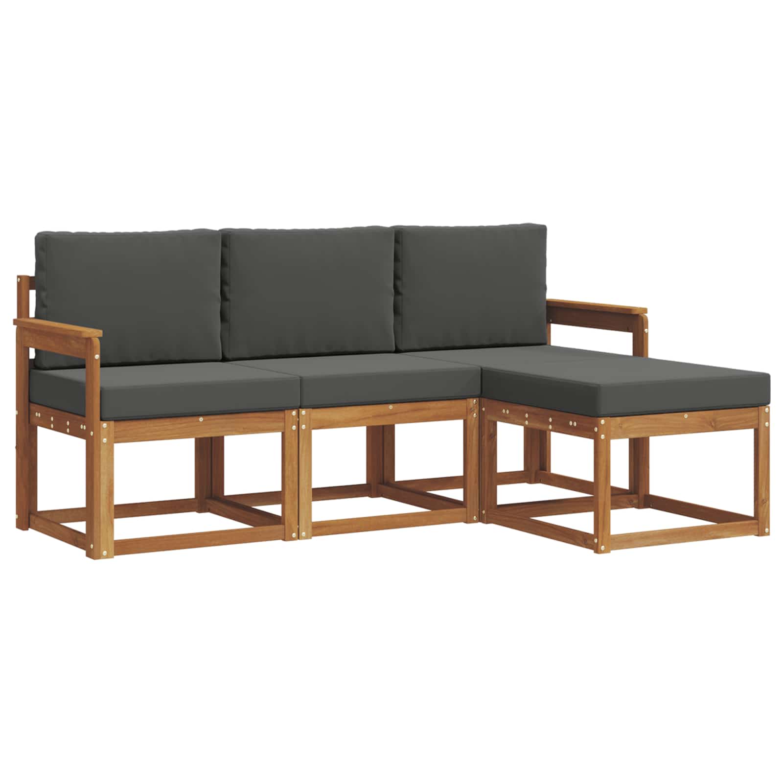 Thumbnail - vidaXL Outdoor-Sofagarnitur mit Kissen 4 pcs Natur und Anthrazit