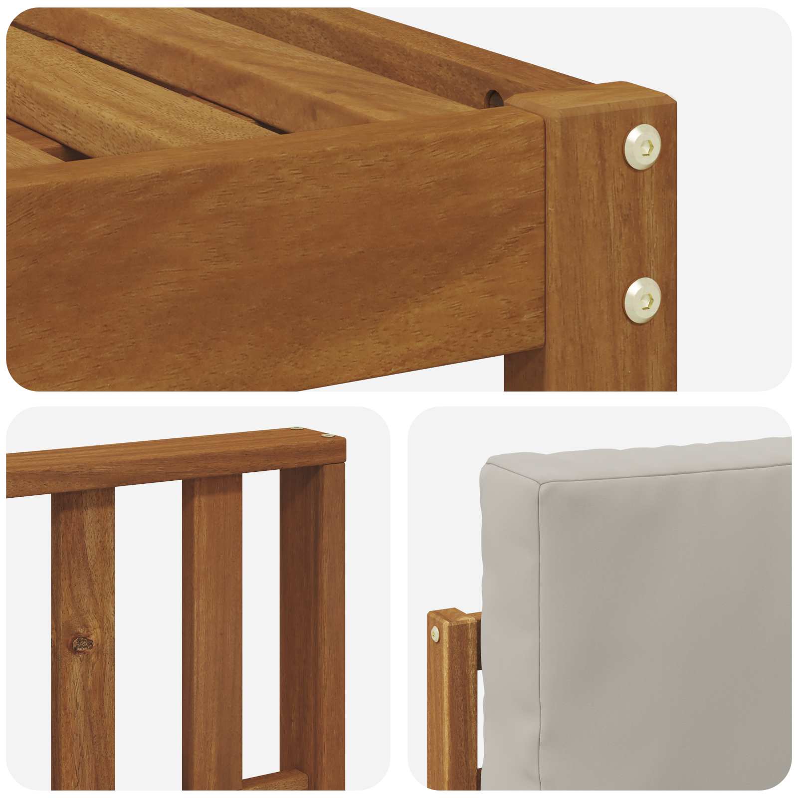 Zunanja garnitura za sedenje 4 pcs Naravna in svetlo siva - slika 5