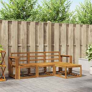 Zunanja garnitura za sedenje 4 pcs Naravna