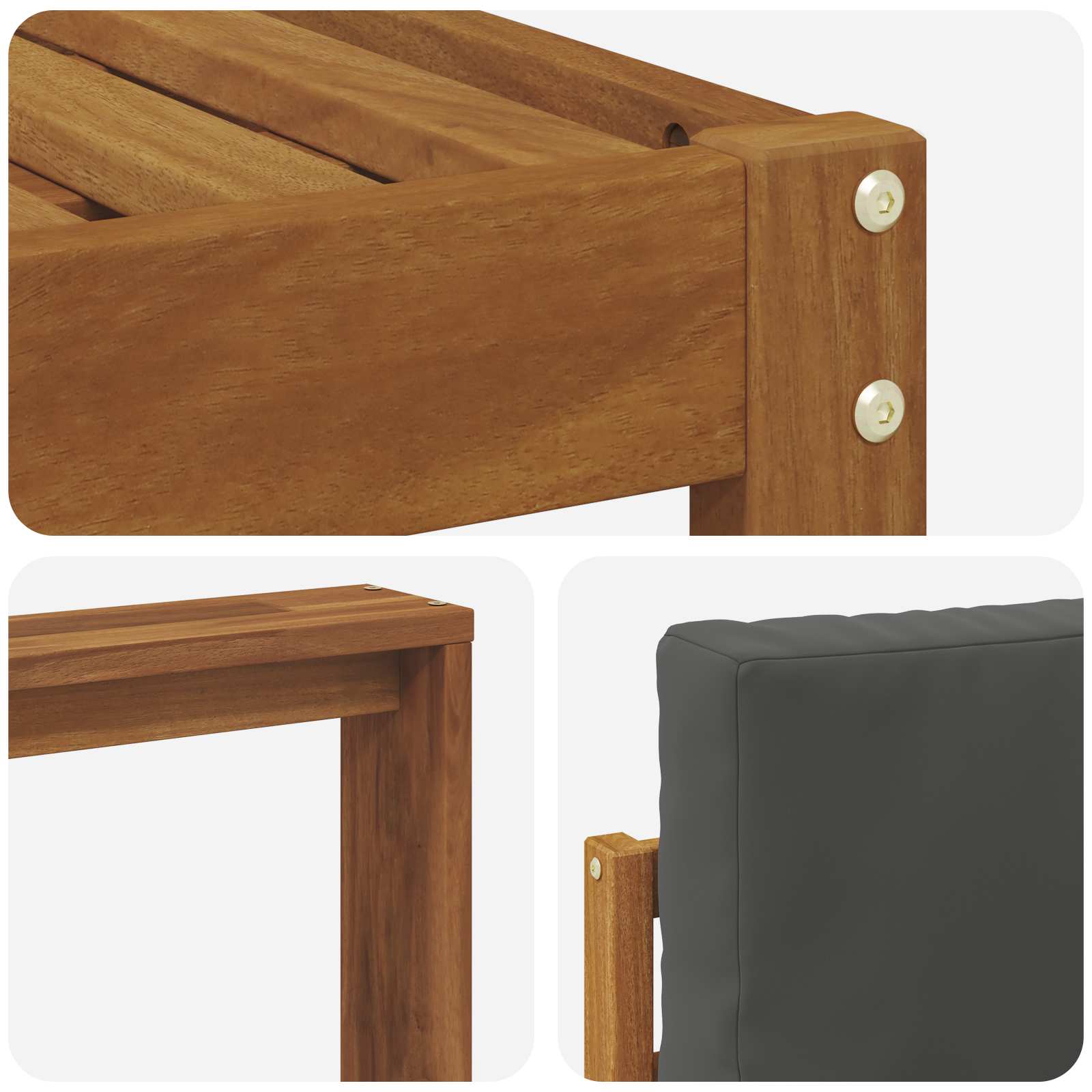 Zunanja garnitura za sedenje 4 pcs Naravna in antracitna - slika 5