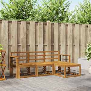 Zunanja garnitura za sedenje 4 pcs Naravna