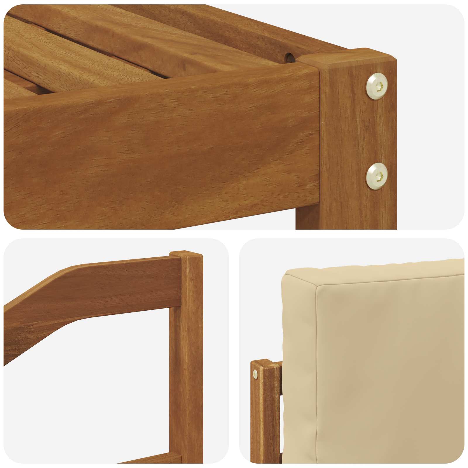 vidaXL Outdoor-Sofagarnitur mit Kissen 4 pcs Natur und Beige – Bild 5