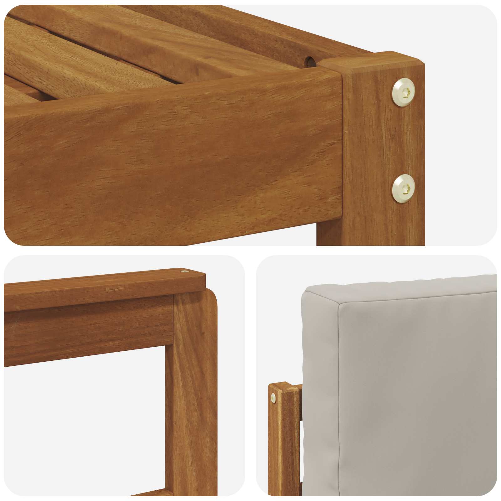 Zunanja garnitura za sedenje 5 pcs Naravna in svetlo siva - slika 5