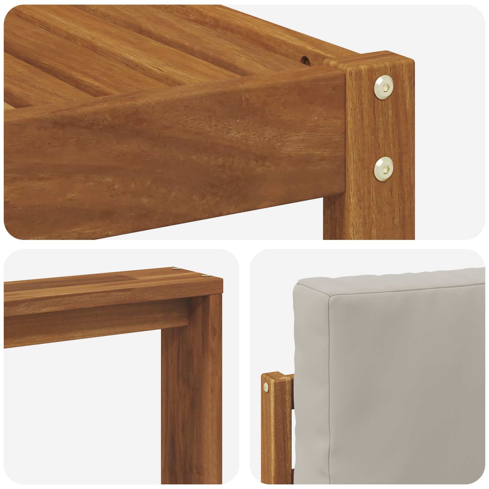 Zunanja garnitura za sedenje 6 pcs Naravna in svetlo siva - slika 6